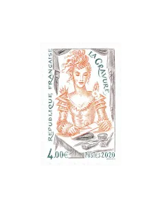 Timbre issu du Bloc BF 150, La Gravure, collection timbres France
