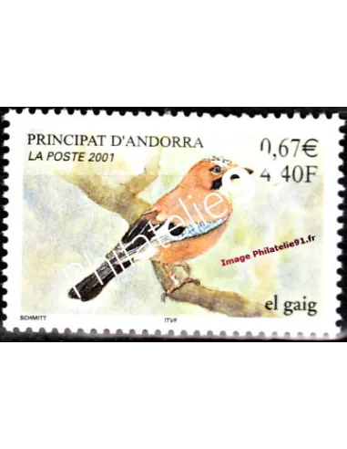Timbre d'Andorre Français n° 548 - Thématique: Oiseaux