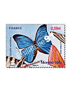 Timbre n° 4497 - Série "Nature de France" - Papillon Morpho bleu