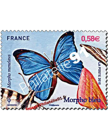 Timbre n° 4497 - Série "Nature de France" - Papillon Morpho bleu