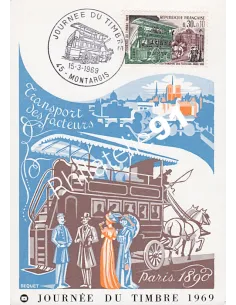 Carte postale, Journée du timbre 1969, Collection lettre France