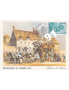 Carte postale, Journée du timbre 1973, Collection lettre France