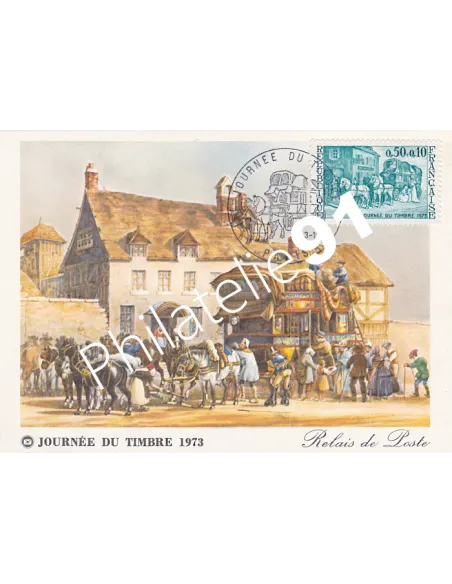 Carte postale, Journée du timbre 1973, Collection lettre France
