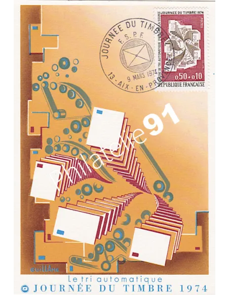 Carte postale, Journée du timbre 1974, Collection lettre France
