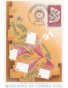 Carte postale, Journée du timbre 1974, Collection lettre France
