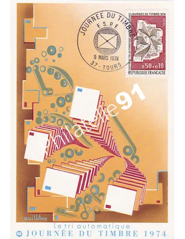 Carte postale, Journée du timbre 1974, Collection lettre France