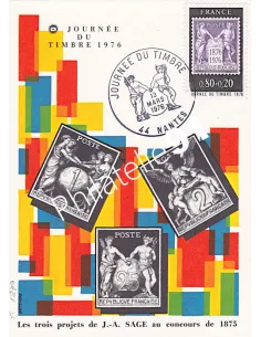 Carte postale, Journée du timbre 1976, Collection lettre France