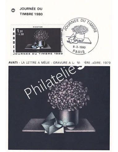 Carte postale, Journée du timbre 1980, Collection lettre France