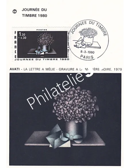 Carte postale, Journée du timbre 1980, Collection lettre France