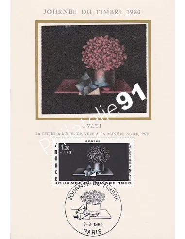 Carte postale, Journée du timbre 1980, Collection lettre France