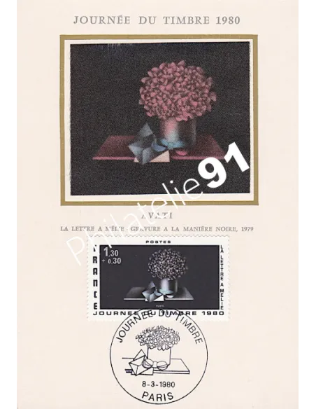 Carte postale, Journée du timbre 1980, Collection lettre France