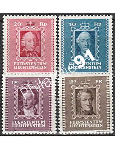 LIECHTENSTEIN n° 182 à 185, Collection timbres Europe
