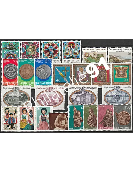 Liechtenstein, Année complète neuve 1977, Collection timbres Europe