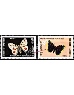 Timbre  ANDORRE FRANÇAIS n° 258 à 259 -  Thématique : Papillons