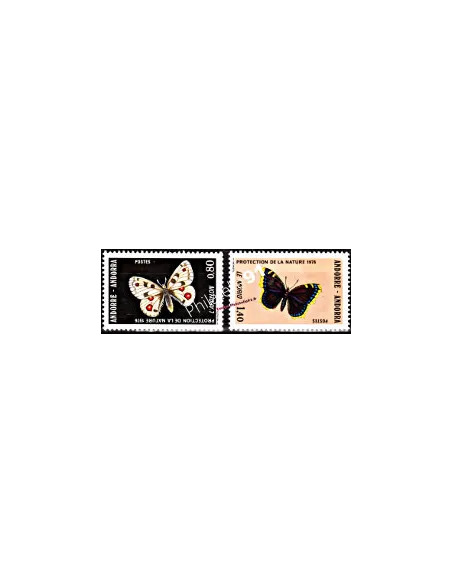 Timbre  ANDORRE FRANÇAIS n° 258 à 259 -  Thématique : Papillons