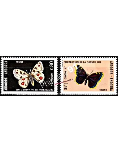 Timbre  ANDORRE FRANÇAIS n° 258 à 259 -  Thématique : Papillons