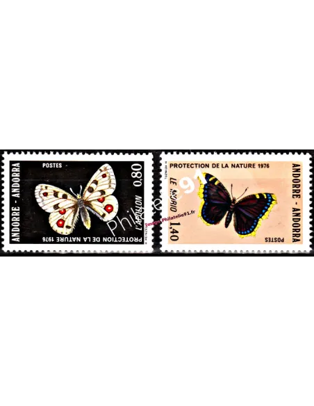 Timbre  ANDORRE FRANÇAIS n° 258 à 259 -  Thématique : Papillons