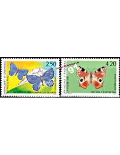 Timbres  d'Andorre Français n° 432 à 433 - Thématique PAPILLONS