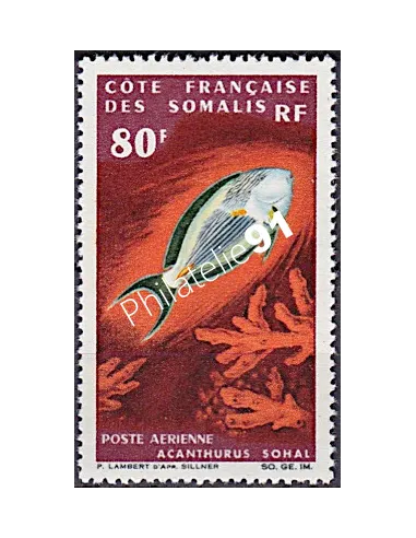 COTES DES SOMALIS, Poste Aérienne, n° 54, timbre colonies françaises