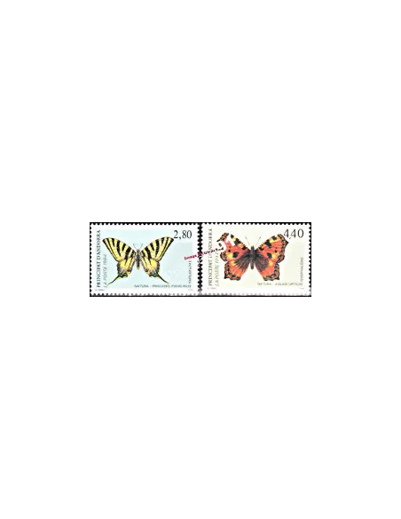 Timbres  d'Andorre Français n° 451 à 452 - Thématique PAPILLONS