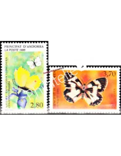 Timbres  d'Andorre Français n° 462 à 463 - Thématique PAPILLONS