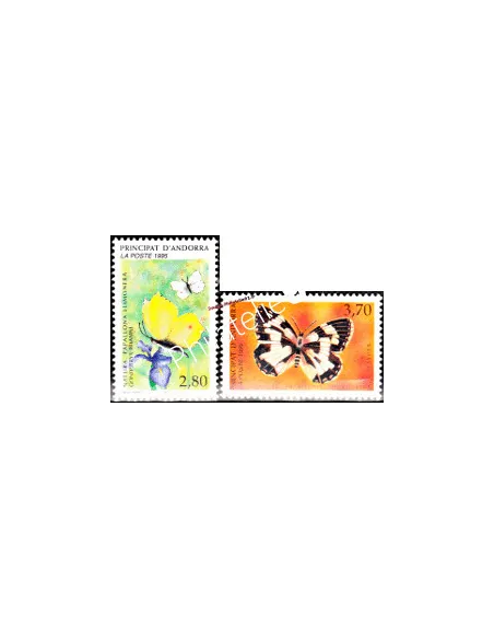 Timbres  d'Andorre Français n° 462 à 463 - Thématique PAPILLONS