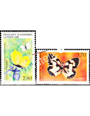Timbres  d'Andorre Français n° 462 à 463 - Thématique PAPILLONS