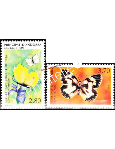 Timbres  d'Andorre Français n° 462 à 463 - Thématique PAPILLONS