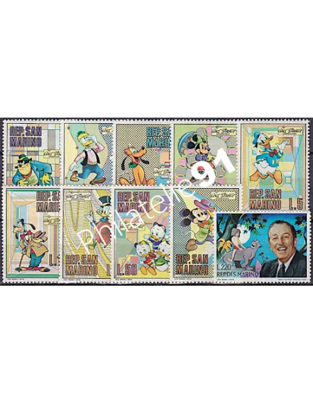 Saint-Marin, n° 769 à 778, collection timbres Thématiques