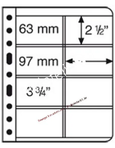 LEUCHTTURM - VARIO - Feuilles 4VC transparentes Pour cartes téléphoniques (8 compartiments)