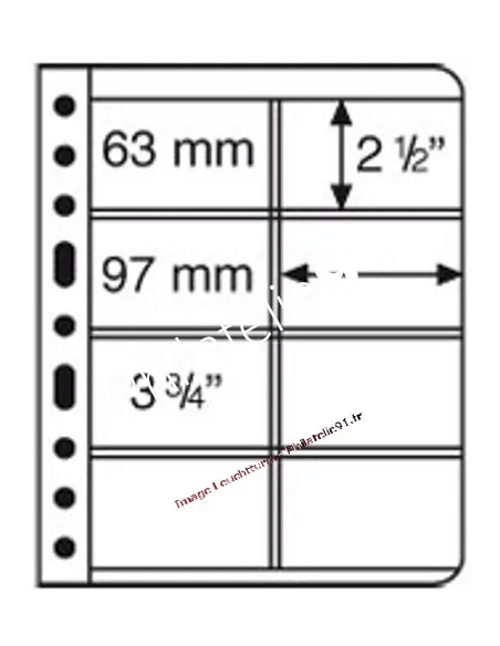 LEUCHTTURM - VARIO - Feuilles 4VC transparentes Pour cartes téléphoniques (8 compartiments)