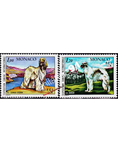 Timbres de MONACO n° 1163 et 1164 - Exposition canine internationale