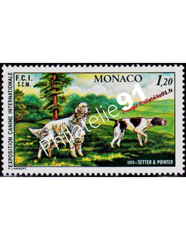 Timbre de MONACO n° 1208 - Setter et Pointer