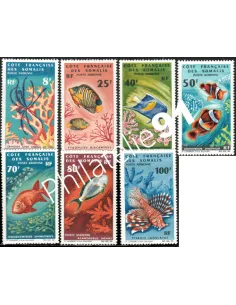 COTE DES SOMALIS, PA n° 49-55, faune, timbres des colonies françaises