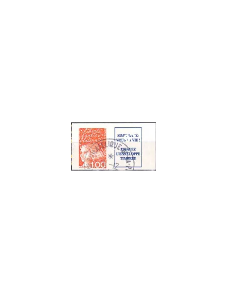 Timbre n° 3101a oblitéré, avec vignette, collection timbres France