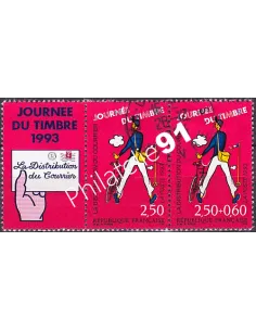 Timbre n° 2793Aa oblitéré, Paire avec vignette, collection timbres France