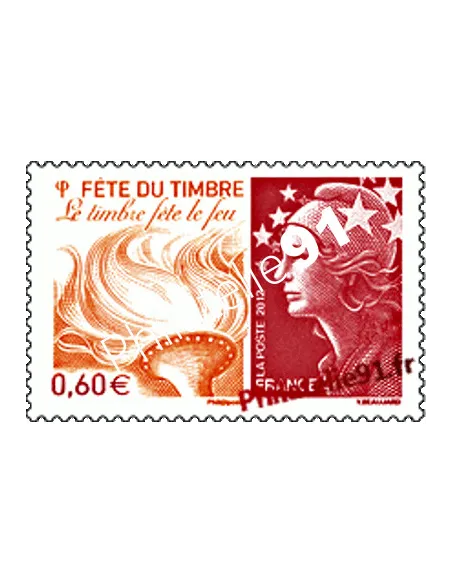 timbre de France n° 4688 - Fête du timbre : "le timbre fête le feu"