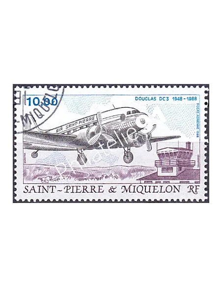 ST PIERRE ET MIQUELON, Timbre PA n°  67 oblitéré, timbres DOM-TOM