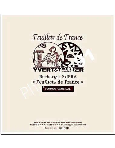 Recharge SUPRA Feuillets de France - matériel philatélie