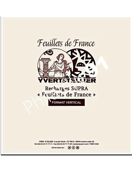 Recharge SUPRA Feuillets de France - matériel philatélie