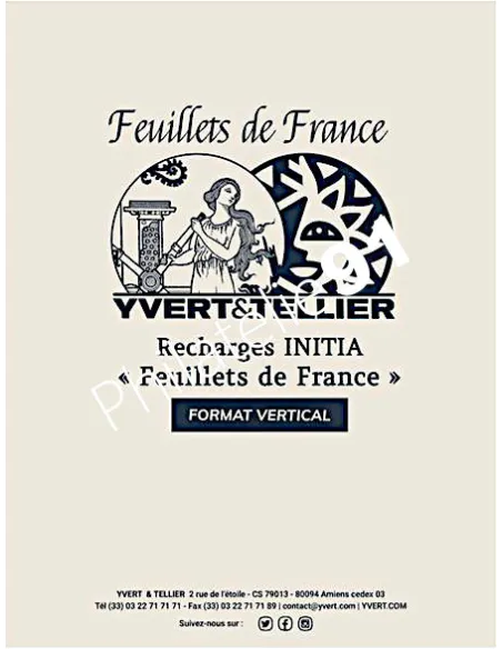 Recharge INITIA Feuillets de France - matériel philatélie