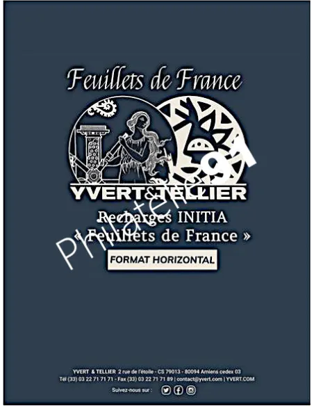Recharge INITIA Feuillets de France - matériel philatélie