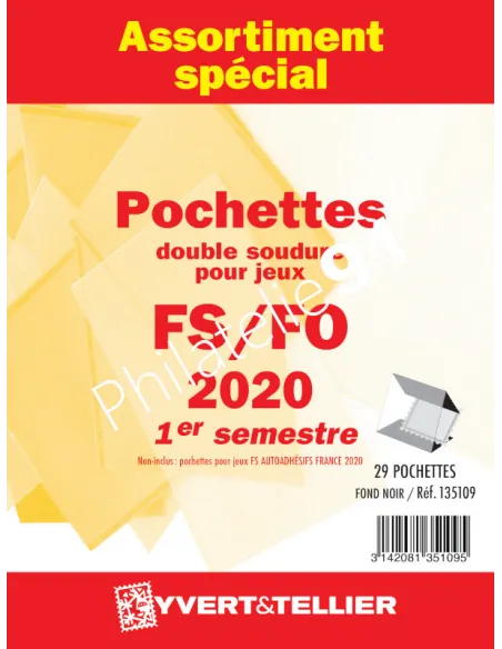 Assortiment de pochettes 1er semestre 2020, matériel philatélie