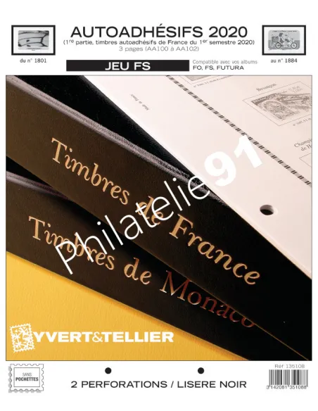 JEU FS FRANCE 1er semestre 2020, adhésifs, matériel philatélique
