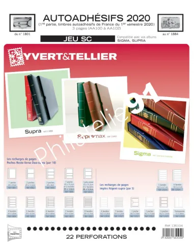 FRANCE SC ADHESIFS 1er semestre 2020 , matériel philatélique