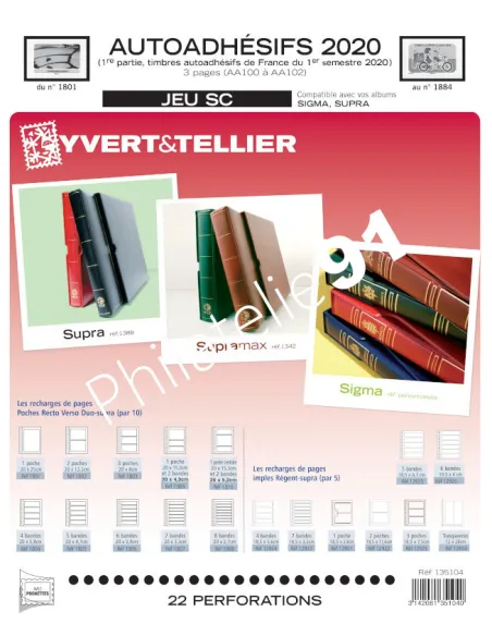 FRANCE SC ADHESIFS 1er semestre 2020 , matériel philatélique