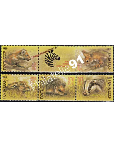Russie  n° 5614 à 5618 - Animaux des bois