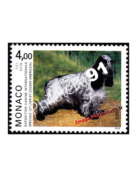 Timbre de MONACO n° 1980 - Exposition canine - Cocker Spaniel