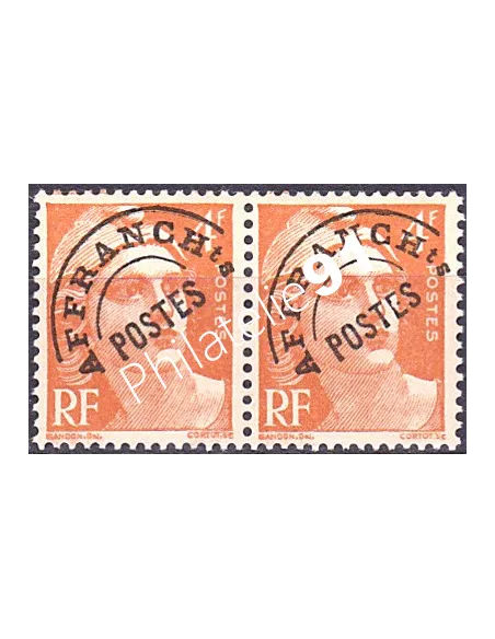 Variété sur timbre Préoblitéré n° 99, en Paire, collection timbres France
