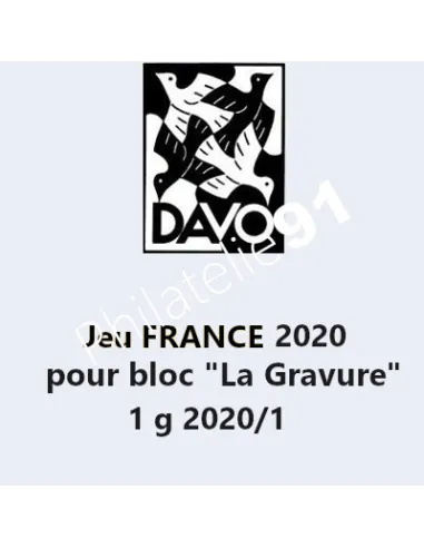 DAVO Jeu Luxe FRANCE 2020 pour bloc LA GRAVURE, matériel de philatélie